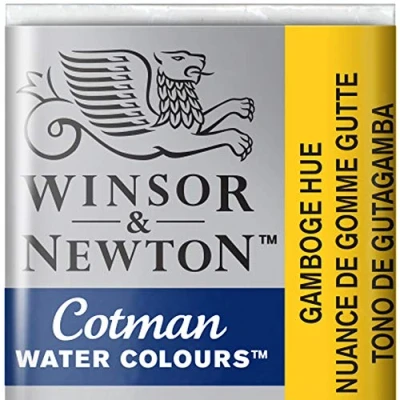 Abbildung von Winsor &amp; Newton 0301266 Cotman Aquarellfarbe mit guter Transparenz, hervorragender Tönungsstärke und guten Maleigenschaften, Wasserfarbe im 1/2 Napf Gamboge