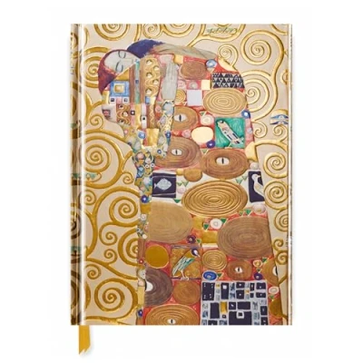 Abbildung von Premium Skizzenbuch: Gustav Klimt, Die Erfüllung: Unser hochwertiges Blankbook mit festem, künstlerisch geprägtem Einband im Format 28 cm x 21,6