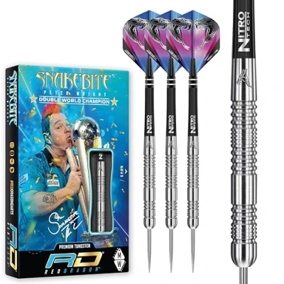 Abbildung von RED DRAGON Peter Wright Snakebite Euro 11: 20g Tungsten Darts mit Flights und Schäfte