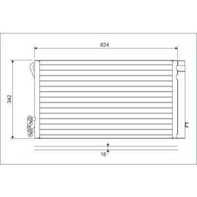 Abbildung von VALEO 814012 Klimakondensator ohne Trockner Aluminium 342 R 134a BMW: 3 Touring, Saloon, Coupe