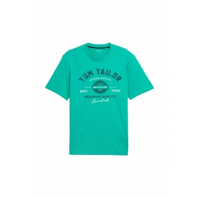 Abbildung von TOM Tailor LOGO TEE Tshirt print, Herren, Größe: Small, Peacock green
