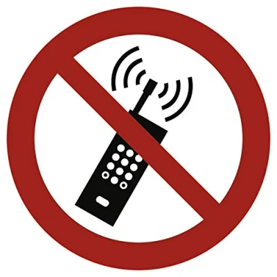 Abbildung von Schild Mobilfunk verboten gemäß ASR A1.3 / DIN 7010 Alu 20 cm Ø (Handyverbot, Handy, Verbotsschild) praxisbewährt, wetterfest