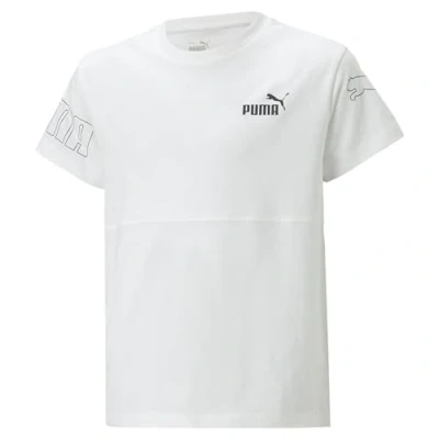Abbildung von Puma Unisex Power Colorblock Tee G T Shirt, Weiß, 140 EU