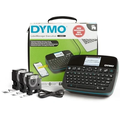 Abbildung von DYMO LabelManager Executive 640 CB tragbarer Etikettendrucker mit Tragetasche &amp; 3 Etiketten Beschriftungsgerät QWERTZ Tastatur Bluetooth USB Konnektivität Kompatibel D1