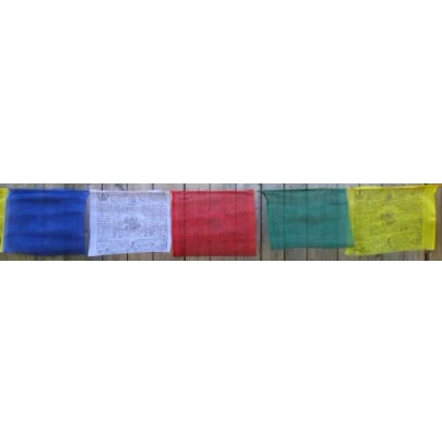 Abbildung von BUDDHAFIGUREN/Billy Held Buddhistische Gebetsfahnen 8,25 m Länge, 25 Blatt Jede Fahne hat eine Größe von 33X37 cm, Buddha Dekoration