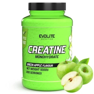 Abbildung von Evolite Nutrition Creatin Monohydrat 1000g Flavour Kreatin Pulver Creatine Monohydrate wie Pre Workout Booster Geschmackspulver ohne Kalorien mit Taurin