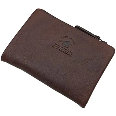 Abbildung von myledershop Rindleder Geldbörse/Geldbeutel/Portemonnaie/Portmonaise/Geldtasche/Portmonee mit RFID &amp; NFC Schutz (Braun)