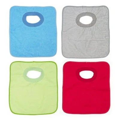 Abbildung von Ti TIN 4er Pack Wasserdichte Frottee Babylätzchen, 32x36cm Lätzchen mit Elastischem Verschluss für Babys und Kinder ab 1 Jahr 90% Baumwolle 10% Polyester