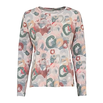 Abbildung von camel active AUS Organic Langarmshirt, Damen, Größe: Small, Multicolor allover print