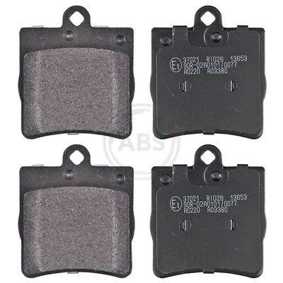 Abbildung von A.B.S. 37021 Bremsbelagsatz ohne integrierten Verschleißsensor MERCEDES BENZ: C Class Saloon, E CLK Coupe, CHRYSLER: Crossfire Roadster