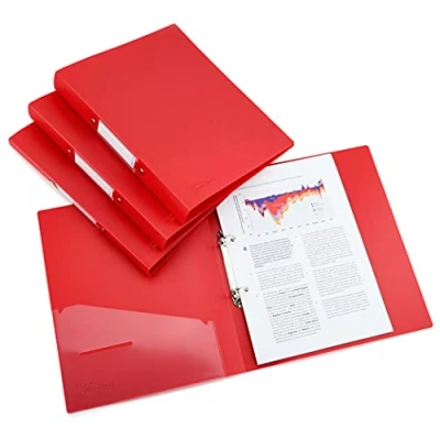 Abbildung von Rapesco 1661 Germ Savvy antibakteriell, A4 25 mm 2 Ring PP Ringordner, 35mm Rücken, Rot, 4 Stück