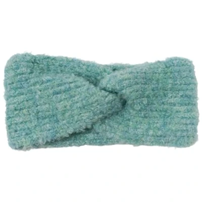 Abbildung von styleBREAKER Damen Strick Stirnband mit Rippstrickmuster und Twist Knoten, warmes Winter Haarband Boucle Optik, Headband 04026063, Farbe:Mint