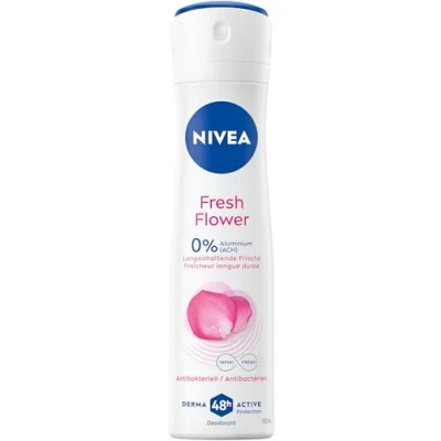 Abbildung von NIVEA Fresh Flower Deospray, Deo ohne Aluminium (ACH) mit sanfter Pflege, antibakterielles Deodorant 48h Schutz und einzigartiger INFINIFRESH Formel (150 ml)