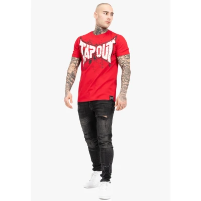 Abbildung von Tapout Normale Passform Splashing Tshirt print, Herren, Größe: 3XL, Red black white