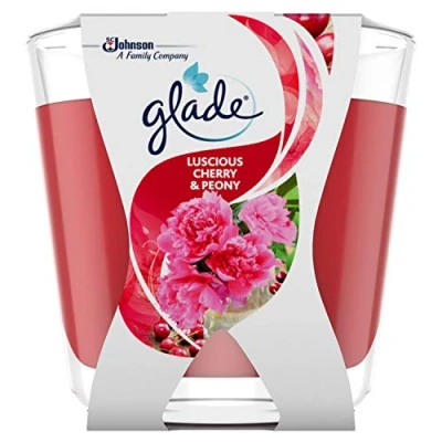 Abbildung von Glade Décor Duft Kerze im Glas, Cherry &amp; Peony (fruchtig), 6er Pack (6 x 70 g)