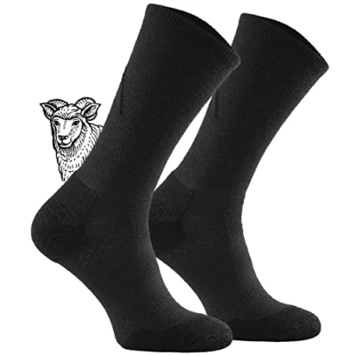 Abbildung von TODO BP LIGHT Dünn Merino Wandersocken für Herren, Damen,Trekking Socken, Atmungsaktiv, 34% Merinowolle Blend Funktionssocken, Outdoor (35 38, Schwarz)