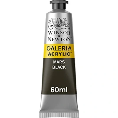 Abbildung von Winsor &amp; Newton 2120386 Galeria Acrylfarbe, hohe Pigmentierung, lichtecht, buttrige Konsistenz, 60 ml Tube Marsschwarz