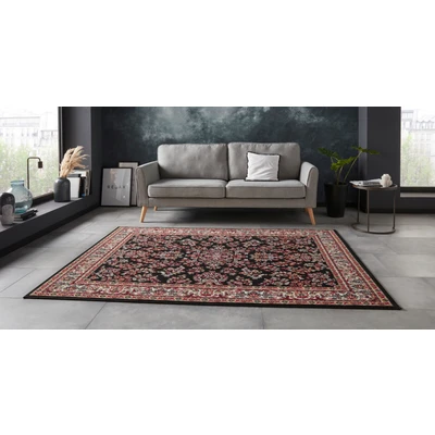 Abbildung von Hanse Home Design Kurzflor Wohnzimmerteppich Orient Zabul Perser Look, Orientalischer Teppich für Esszimmer, Wohnzimmer, Schlafzimmer Schwarz, 80x150 cm