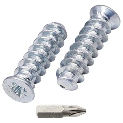 Abbildung von SKIR&#039;CO (50 Stück) Verzinkte Euroschrauben 6,0 x 20 mm, Schrauben für Schubladenführungen, flacher Senkkopf, Scharnierschrauben