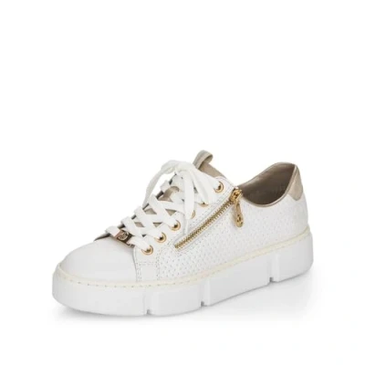Abbildung von Rieker Damen Low Top Sneaker N5932, Frauen Halbschuhe,Freizeitschuhe,Turnschuhe,Laufschuhe,straßenschuhe,Strassenschuhe,Weiss (80),39 EU / 6 UK
