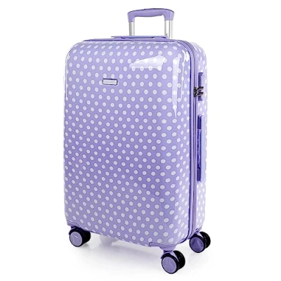 Abbildung von ITACA Koffer Kinder Mädchen. Reisekoffer Polycarbonat Kinderkoffer Mädchen mit Integriertes Zahlenschloss 4 Rädrig Reisekoffer, Malve