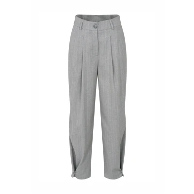 Abbildung von bugatti Stripes Stoffhose, Damen, Größe: 42, Grau