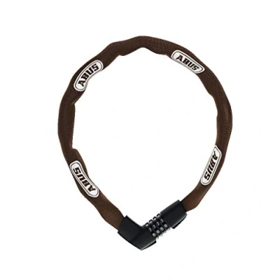 Abbildung von ABUS Kettenschloss Tresor 1385 Zahlenschloss aus gehärtetem Stahl 7 mm starke Vierkantkette Sicherheitslevel 85 cm Braun