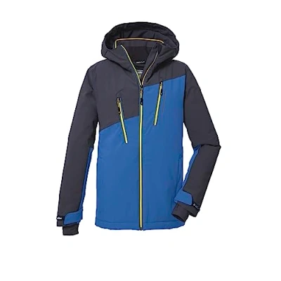 Abbildung von killtec Jungen Skijacke/Funktionsjacke mit Kapuze und Schneefang, wasserdicht KSW 173 BYS SKI JCKT, schwarz blau, 152, 39895 000