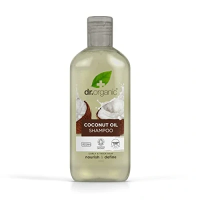 Abbildung von Dr Organic Kokosöl Shampoo, Normales &amp; Trockenes Haar, Natürlich, Vegan, Tierversuchsfrei, Paraben SLS frei, Recycelbar Aus im Meer gebundenem Plastik recycelt, Zertifiziert Bio, 265ml