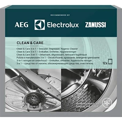 Abbildung von AEG M3GCP400 9029799195 Clean and Care für Waschmaschine und Geschirrspüler (Inhalt 12 Stück) 3‑in‑1 Reinigung Pflege Entfettungs , Entkalkungs Hygienemittel