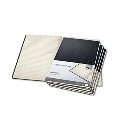 Abbildung von SIGEL CO801 Notizblock A4 liniert, 60 Blatt, aus nachhaltigem Papier, Conceptum 5er Pack