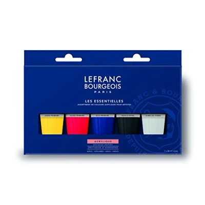 Abbildung von Lefranc Bourgeois 300684 Fine Acrylfarbe LB Acryl 5x80ml Set , Set, cremige auf Wasserbasis, schnell trocknend, lichtecht, wasserfest