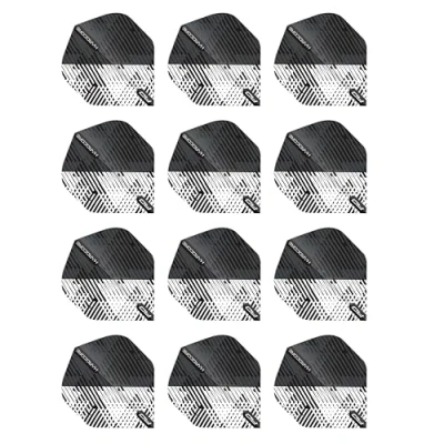 Abbildung von RED DRAGON Hardcore Radical Grau und Schwarz Fleck Dartflug 4 Set pro Packung (insgesamt 12 Dart Flights)