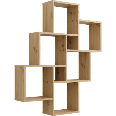 Abbildung von FMD furniture Wandregal Artisan Oak Nb Eiche 81,2 x 94,3 15,7 cm stabiles Hängeregal mit 8 Fächern