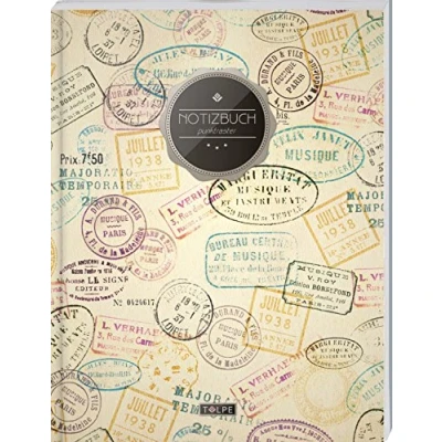 Abbildung von TULPE Punktraster Notizbuch A4 „C029 Reisetagebuch“ (140+ Seiten, Vintage Softcover, Punktkariertes Papier Bullet Journal, Dickes Notizheft, ... Gepunktete Dot Grid Notebook)