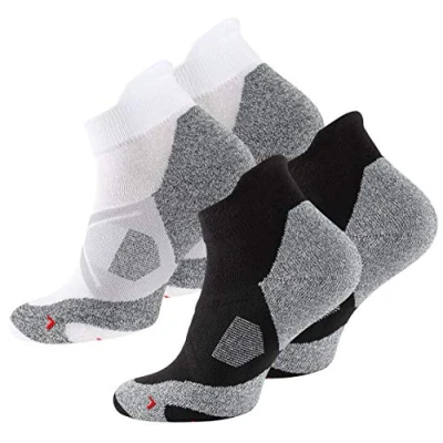 Abbildung von STARK SOUL Performance Sneaker Sportsocken (2 Paar), Damen &amp; Herren, Kurze Funktionssocken, atmungsaktiv, Laufen, Joggen, Radsport, Fitness, Triathlon, Wandern, Schwarz&amp;Weiss, Gr. 43 46