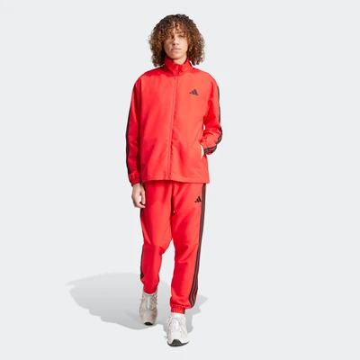 Abbildung von adidas Sportswear Basic 3 Stripes SET Trainingsanzug, Herren, Größe: Large, Pure ruby
