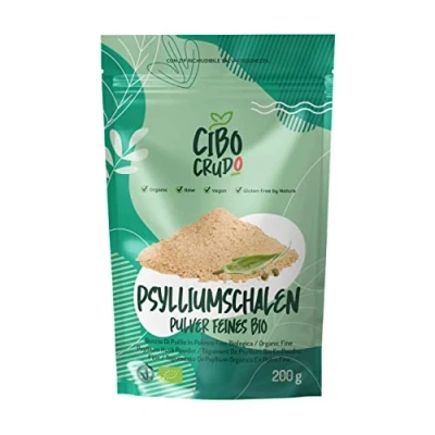 Abbildung von Bio Flohsamenschalen Gemahlen 99% Reinheit 200g. Indische Flohsamen Pulver. Ballaststoffreich Naturbelassen Rein und Vegan. Plantago Ovata Psyllium Husk Powder Low Carb.