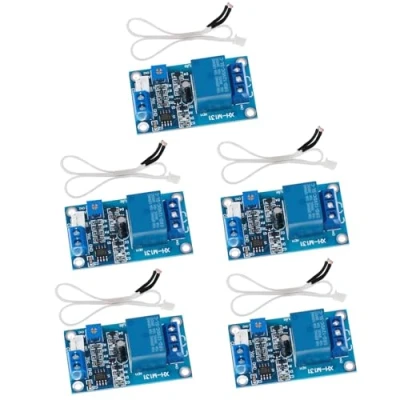 Abbildung von GERUI 5PCS XH M131 Fotowiderstandsrelaismodul DC 5V 12V Lichtsteuerungsschalter Erkennungssensor Automatischer mit Kabel (5, 12V)