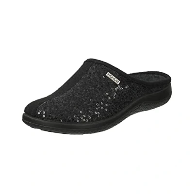 Abbildung von Rohde 6550 Bari Schuhe Damen Hausschuhe Pantoffeln Softfilz Weite G, Größe:38 EU, Farbe:Grau
