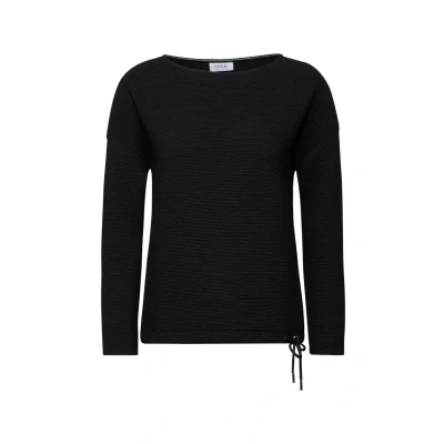 Abbildung von Cecil Glitzerndes Langarmshirt, Damen, Größe: Large, Schwarz