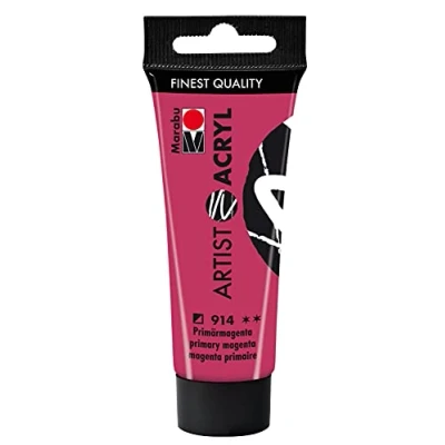 Abbildung von Marabu 12200055914 Artist Acryl Primärmagenta 914, 22 ml, feine Acrylfarbe in Künstlerqualität, auf Wasserbasis, pastose Konsistenz, hoch pigmentiert, sehr gute Brillanz und Deckkraft