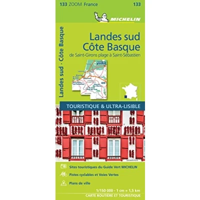 Abbildung von Michelin Baskische Küste Das Departement Landes Süd: Straßen und Tourismuskarte 1:150.000 (MICHELIN Zoomkarten)