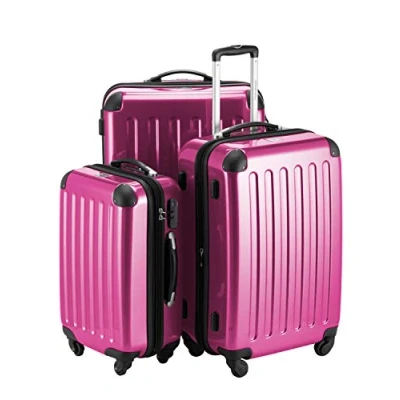 Abbildung von HAUPTSTADTKOFFER Alex 3er Kofferset, Trolley Set, Rollkoffer, Reisekoffer, (S, M &amp; L), Magenta