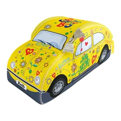 Abbildung von BRISA VW Collection Volkswagen Neopren Universal Schmink Kultur Reise Tasche Beutel im Käfer/Beetle Design (Gelb Groß)