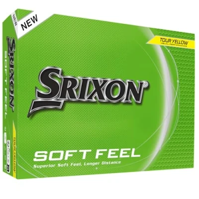 Abbildung von Srixon Soft Feel_14 Ultraweiche und langlebige Golfbälle Stabile Flugbahn kontrollierter Spin Premium Gefühl Kontrolle um den Grün Gelb/Weiß
