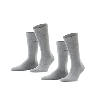 Abbildung von Esprit Basic UNI 2PACK Everyday Casual Socken, Herren, Größe: 47 50, Lichtgrau meliert
