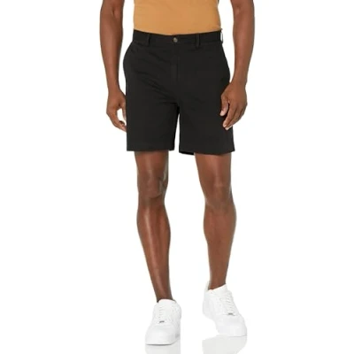 Abbildung von Amazon Essentials Herren Klassisch Geschnittene Chinoshorts, 18 cm, Schwarz, 33W