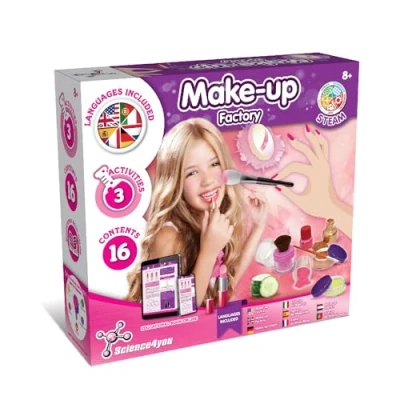Abbildung von Science4you Schminkset für Mädchen Set mit Kinderschminkset zur Herstellung von Lippenstift, Lidschatten, Rouge und mehr, Waschbar Sicher, Geschenk, Make up Spielzeug ab 8 Jahren
