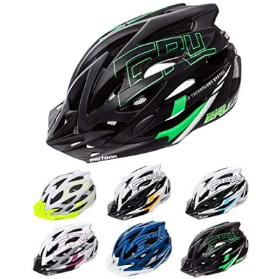 Abbildung von meteor Fahrradhelm Herren Damen Kinder Helm MTB rollerhelm kinderfahrradhelm Mountainbike rennradhelm Inliner skaterhelm BMX fahradhelm Scooter Jungen Bike Helmet Weiß/Schwarz/Blau